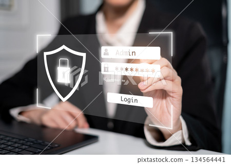 Password privacy security cybersecurity technology login protection concept 134564441