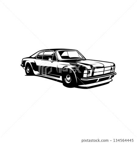 American muscle car legend. Monocrome vector design. Best for logos, badges, emblems 134564445