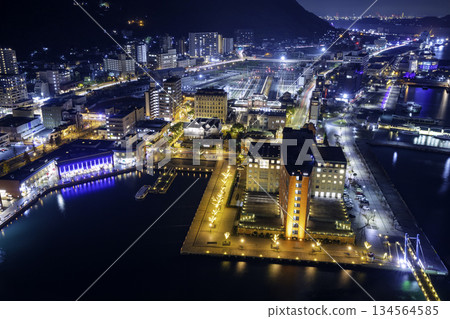 The beautiful night view of Mojiko Retro, selected as a Japanese Night View Heritage Site (Kitakyushu City, Fukuoka Prefecture) The beautiful night view of Mojiko Retro, selected as a Japanese Night View Heritage Site (Kitakyushu City, Fukuoka Prefecture) 134564585