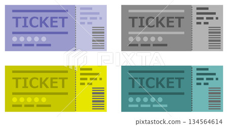 Illustration of tickets and vouchers to reserve concerts and movies 134564614