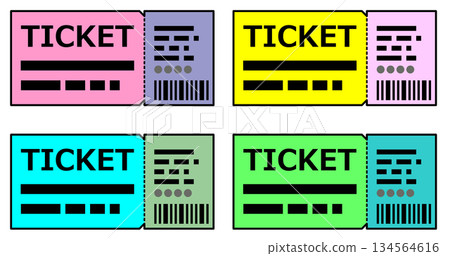 Illustration of tickets and vouchers to reserve concerts and movies Illustration of tickets and vouchers to reserve concerts and movies 134564616