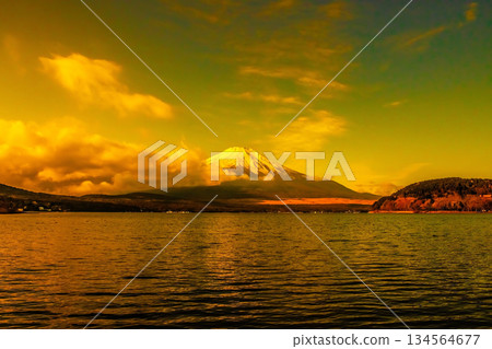 Fuji stained in a morning glow Fuji stained in a morning glow 134564677