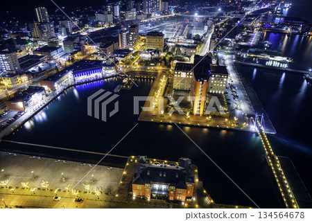 門司湖復古餐廳美麗的夜景，被選為日本夜景遺產（福岡縣北九州市） 134564678