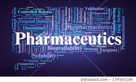 Pharmaceutics Word Cloud. Core Concepts of Dosage Form Design and Drug Delivery Systems 134565206