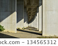 View of the bridge pier from under the viaduct 134565312