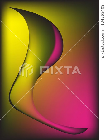 Abstract colorful gradient wave on a dark background 134565408