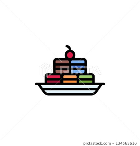 macaroni vector icon. bakery icon filled line style. perfect use for logo, presentation, website, and more. simple modern icon design color line style macaroni vector icon. bakery icon filled line style. perfect use for logo, presentation, website, and more. simple modern icon design color line style 134565610