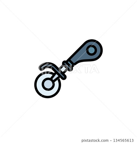 pizza cutter vector icon. bakery icon filled line style. perfect use for logo, presentation, website, and more. simple modern icon design color line style pizza cutter vector icon. bakery icon filled line style. perfect use for logo, presentation, website, and more. simple modern icon design color line style 134565613