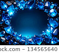 Mysteriously shining blue crystal frame background material 134565640