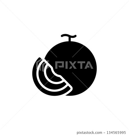 melon vector icon. fruit icon solid style. perfect use for icon, logo, illustration, website, and more. icon design glyph style 134565995