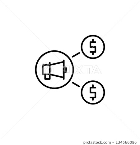 affiliate program and referral icon. internet marketing icon. perfect to logo, presentation template, website, application, and more product. vector icon design line style 134566086