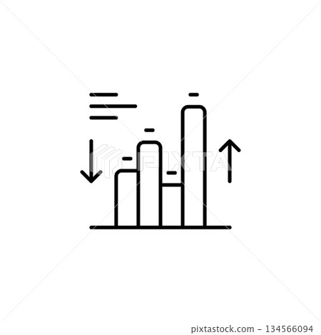 analytic and statistic icon. internet marketing icon. perfect to logo, presentation template, website, application, and more product. vector icon design line style 134566094