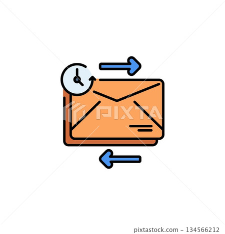 auto responder vector icon filled line style. Perfect for website, application, commerce, presentation, logo and more. simple, thin and modern color line icon 134566212