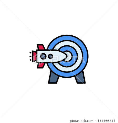 mission vector icon filled line style. Perfect for website, application, commerce, presentation, logo and more. simple, thin and modern color line icon 134566231