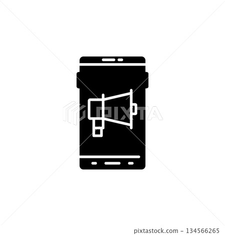 smart phone and marketing icon. internet marketing icon. perfect to logo, presentation template, website, application, and more product. vector icon design solid style 134566265