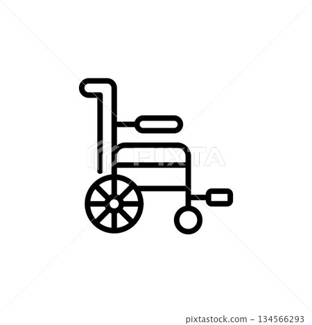wheelchair vector icon. medicine icon outline style. perfect use for logo, presentation, website, and more. simple modern icon design line style 134566293