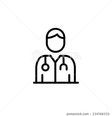 Doctor vector icon. medicine icon outline style. perfect use for logo, presentation, website, and more. simple modern icon design line style Doctor vector icon. medicine icon outline style. perfect use for logo, presentation, website, and more. simple modern icon design line style 134566310