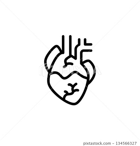 heart organ vector icon. medicine icon outline style. perfect use for logo, presentation, website, and more. simple modern icon design line style heart organ vector icon. medicine icon outline style. perfect use for logo, presentation, website, and more. simple modern icon design line style 134566327