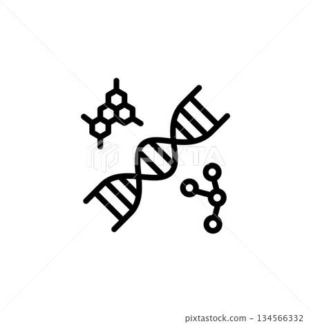 dna vector icon. medicine icon outline style. perfect use for logo, presentation, website, and more. simple modern icon design line style 134566332