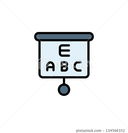 snellen chart vector icon. medicine icon color outline style. perfect use for logo, presentation, website, and more. simple modern icon design filled line style 134566352