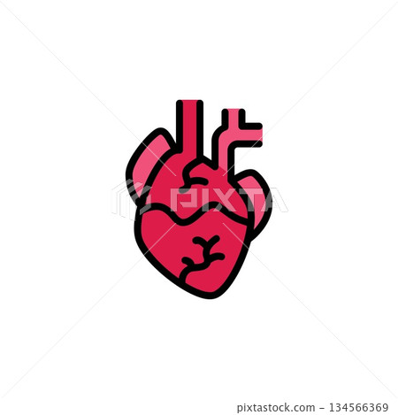 heart organ vector icon. medicine icon color outline style. perfect use for logo, presentation, website, and more. simple modern icon design filled line style heart organ vector icon. medicine icon color outline style. perfect use for logo, presentation, website, and more. simple modern icon design filled line style 134566369