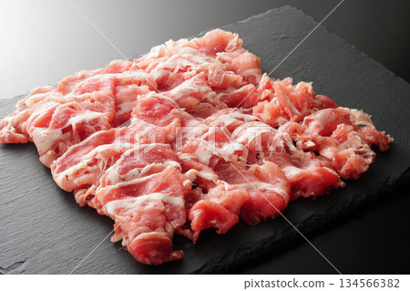 Pork shoulder loin cut off 134566382