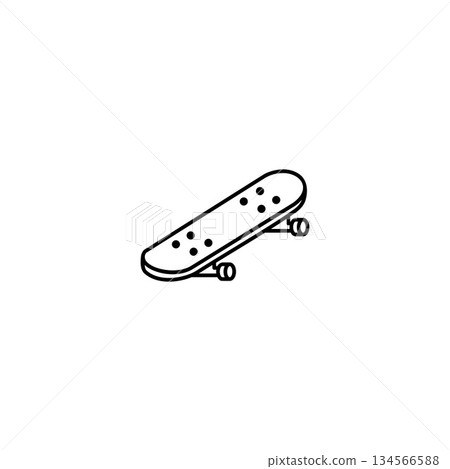 skateboard vector icon. transportation and vehicle icon outline style. perfect use for icon, logo, illustration, website, and more. icon design line style 134566588