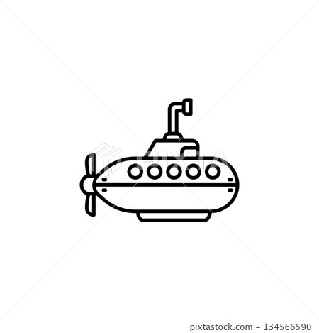 submarine vector icon. transportation and vehicle icon outline style. perfect use for icon, logo, illustration, website, and more. icon design line style 134566590