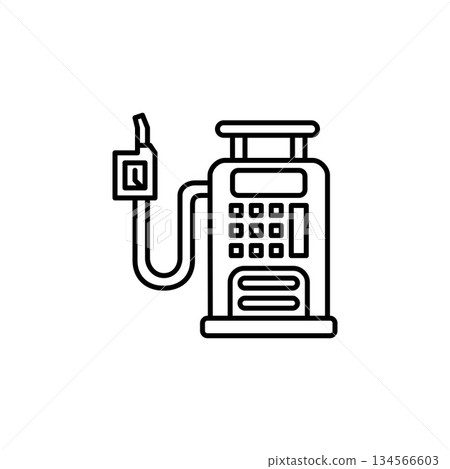 gas station vector icon. transportation and vehicle icon outline style. perfect use for icon, logo, illustration, website, and more. icon design line style 134566603