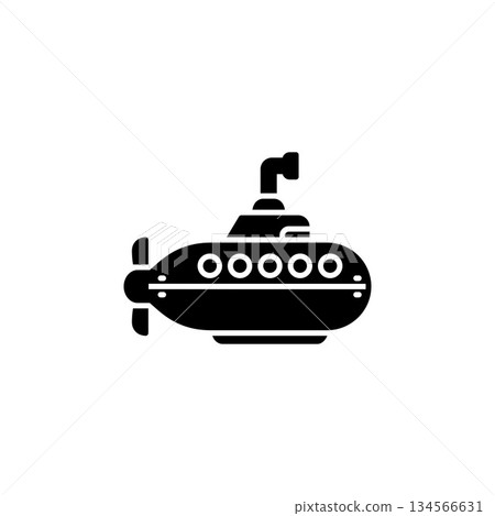 submarine vector icon. transportation and vehicle icon solid style. perfect use for icon, logo, illustration, website, and more. icon design solid style 134566631