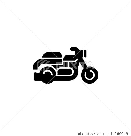 motorcycle vector icon. transportation and vehicle icon solid style. perfect use for icon, logo, illustration, website, and more. icon design solid style 134566649