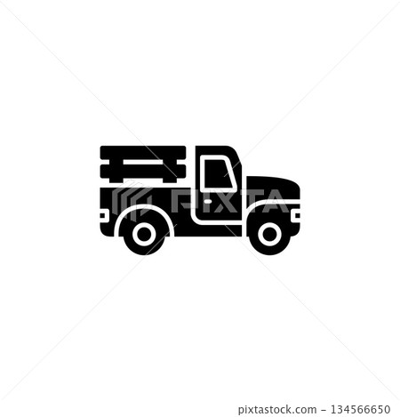pickup vector icon. transportation and vehicle icon solid style. perfect use for icon, logo, illustration, website, and more. icon design solid style 134566650
