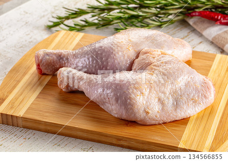 Raw whole chicken leg for cooking 134566855