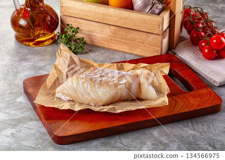 Raw cod fish fillet for cooking Raw cod fish fillet for cooking 134566975