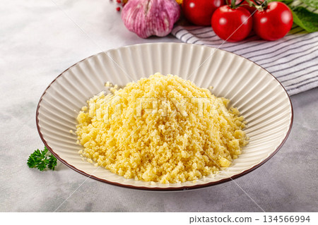 Boiled wheat couscous grain garnish 134566994