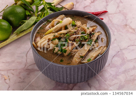 Asian Bamboo shoots traditional soup 134567034