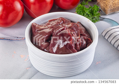 Raw chicken liver for cooking 134567083
