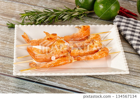 Grilled prawn skewerfor snack Grilled prawn skewerfor snack 134567134