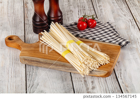 Raw dry wheat udon noodles Raw dry wheat udon noodles 134567145