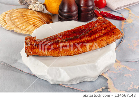 Smoked unagi eel in sause 134567148