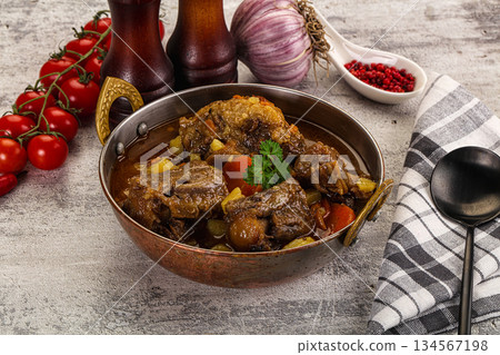 Gourmet Oxtail beef soup with vegetables Gourmet Oxtail beef soup with vegetables 134567198