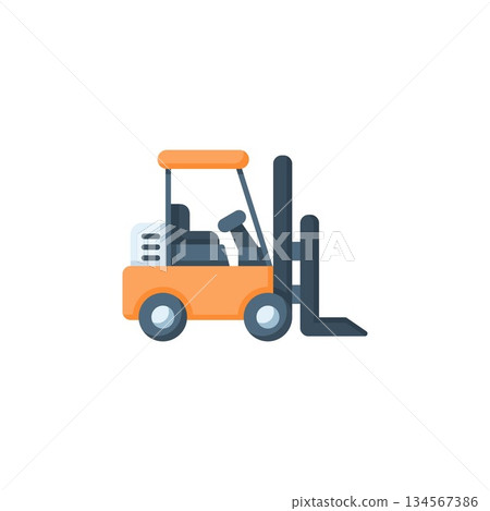 forklift vector icon. transportation and vehicle icon flat style. perfect use for icon, logo, illustration, website, and more. icon design color style 134567386