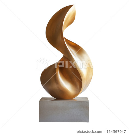 Contemporary Bronze Sculpture With Flowing Curves Displayed in an Art Gallery Setting Contemporary Bronze Sculpture With Flowing Curves Displayed in an Art Gallery Setting 134567947