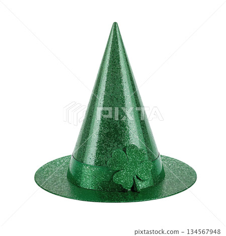 Celebrate St. Patricks Day With a Fun Green Party Hat Adorned With a Shamrock Celebrate St. Patricks Day With a Fun Green Party Hat Adorned With a Shamrock 134567948