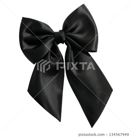 Elegant Black Satin Bow for Hair Accessories and Fashion Styling 134567949