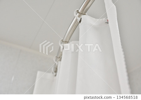 white shower curtain 134568518