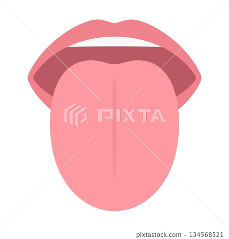 Illustration of a protruding tongue Illustration of a protruding tongue 134568521