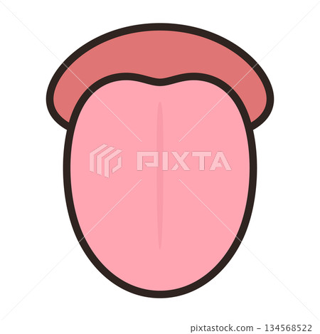 Simple illustration of a protruding tongue 134568522