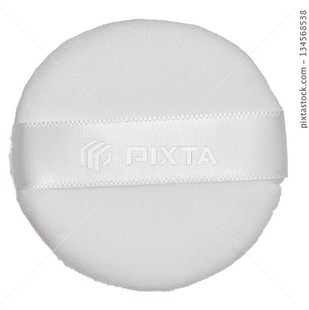 White round powder puff, soft fluffy texture, satin ribbon holder White round powder puff, soft fluffy texture, satin ribbon holder 134568538