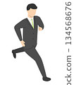 跑步的辦公室工作人員男性等距 134568676